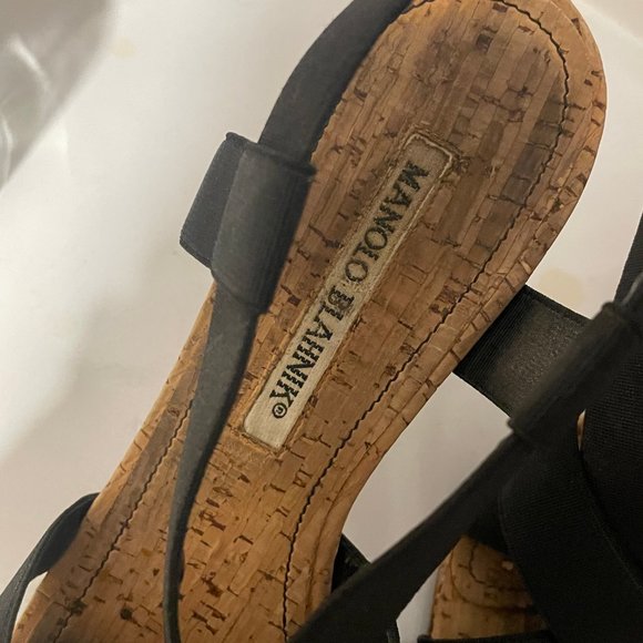 Manolo Blahnik Perpia Strappy Sandals 3.5" Heel Size 7.5 - Picture 7 of 8